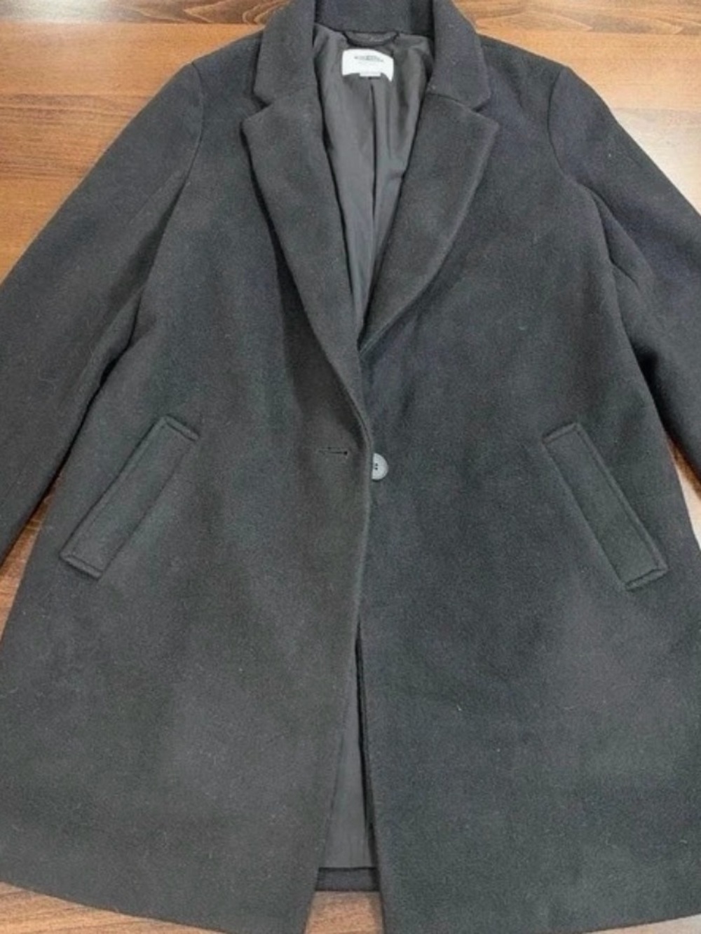Old Navy Black Single-Button Trench Coat